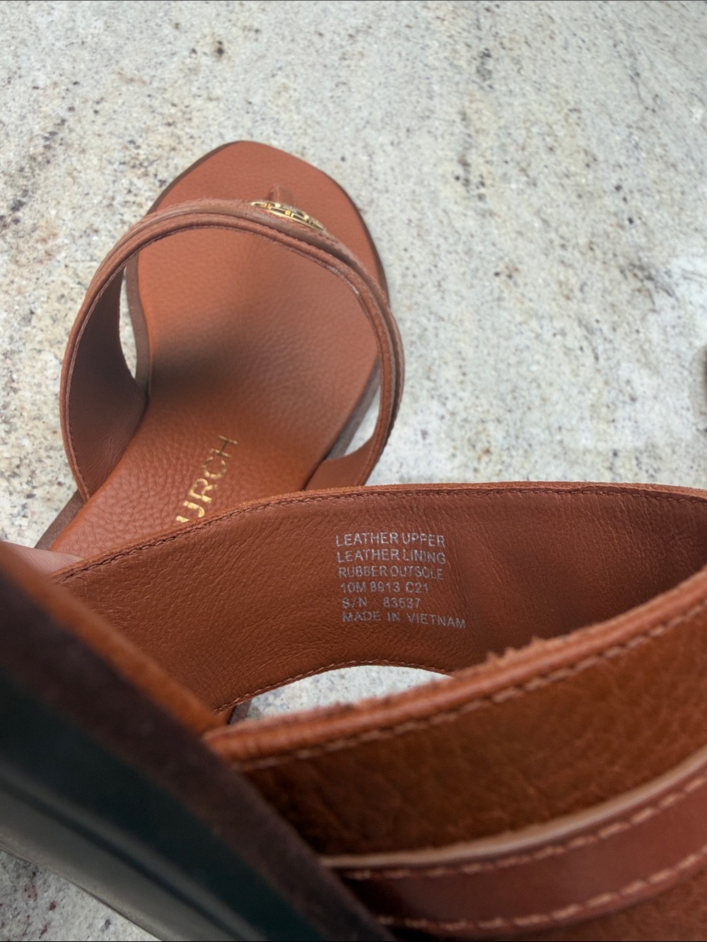 NEW Tory Burch - Thong Welt Tumbled Leather Sandal Aged Carmello brown - Picture 4 of 4